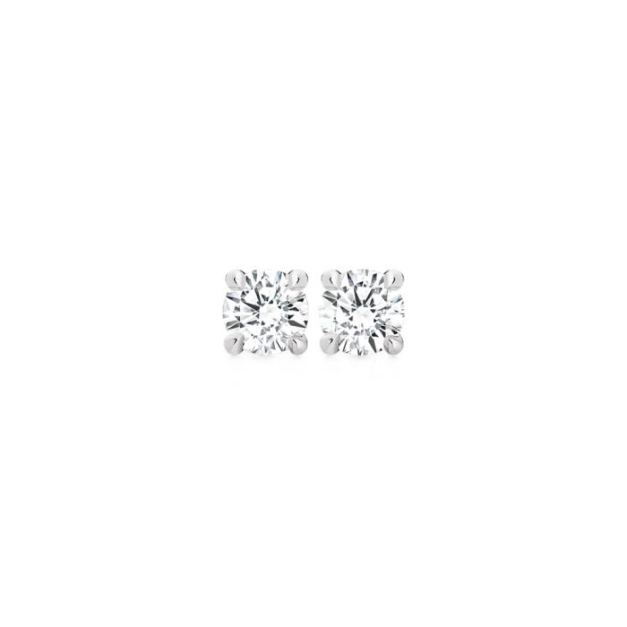 Alora 14ct White Gold 1 Carat Tw Lab Grown Diamond 4 Claw Stud Earrings