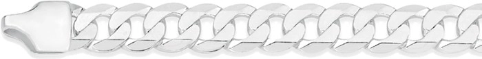 Sterling Silver 19cm Solid Flat Curb Bracelet