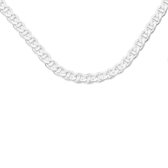 Sterling Silver 55cm Solid Concave Anchor Men's Chain