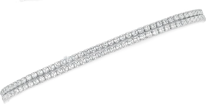 Sterling Silver Double Strand Cubic Zirconia Friendship Bracelet