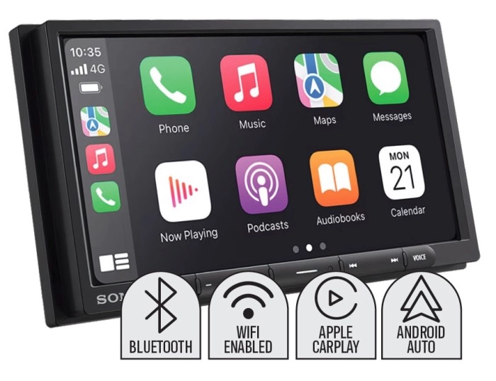 Sony 6.9” 220W AV Wireless Carplay Android Auto Receiver