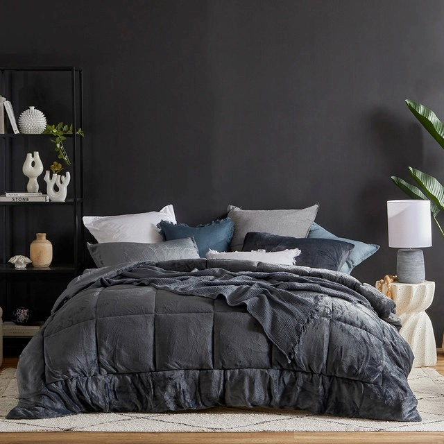 Cosy Cube Charcoal Comforter Set by M.U.S.E.