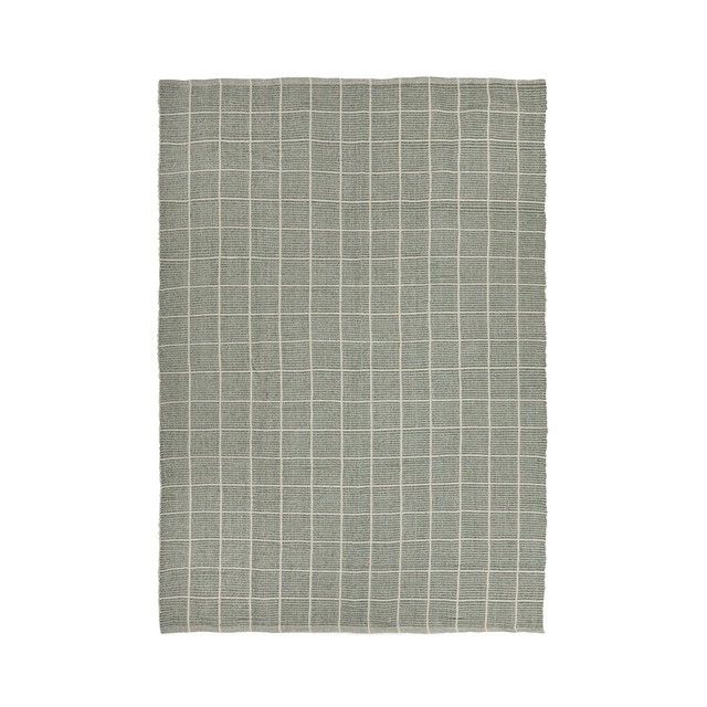 Kora Green Check Medium Floor Rug by Habitat