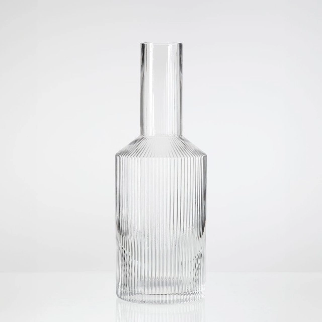 Mila Ribbed Crystal Glass Carafe by M.U.S.E.