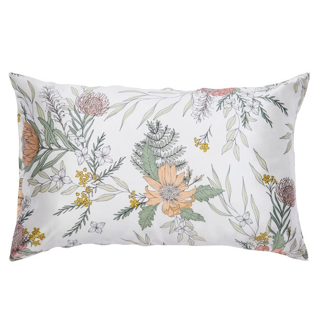 Mulberry Kiana Floral Silk Printed Pillowcase by M.U.S.E.