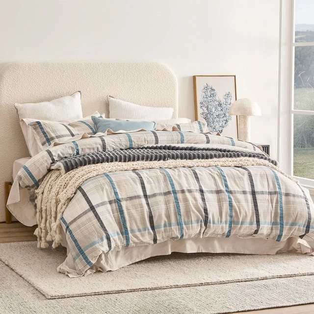 Myles Check Quilt Cover Set by Habitat