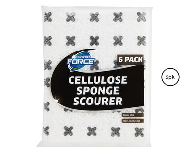 Monochrome Cellulose Sponge with Scourer 6pk or Microfibre Sponge with Scourer 3pk