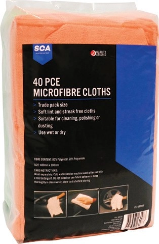 SCA 40 Pack Microfibre Cloths