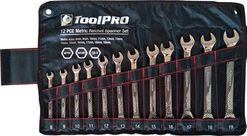 ToolPRO 12 Pce Ratchet Spanner Set