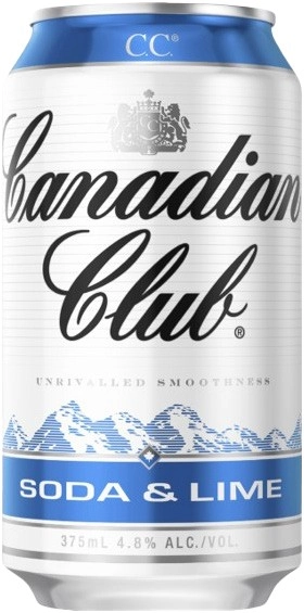 Canadian Club Soda & Lime 4.8% Cans 375mL