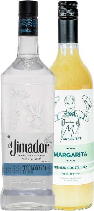 el Jimador Blanco Tequila 700mL + Mr Consistent Margarita Mix 750mL Bundle