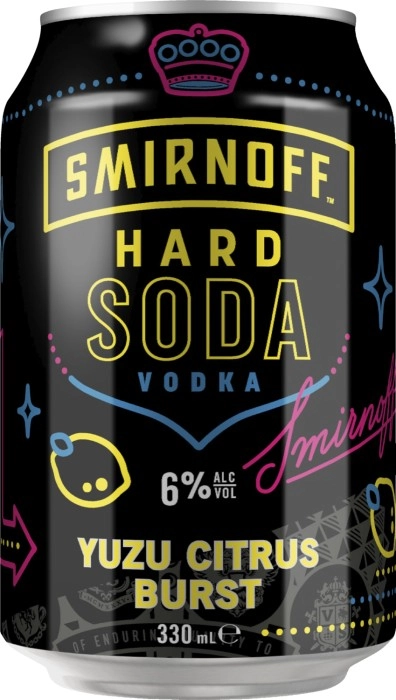 Smirnoff Hard Soda Yuzu Citrus Burst 6% Cans 330mL