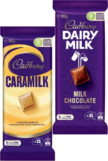 Cadbury Chocolate Blocks 160-190g Selected Varieties