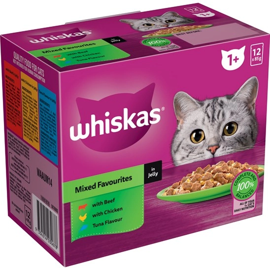 Whiskas Favourites Wet Cat Food 12x85g Selected Varieties