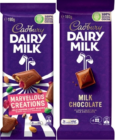 Cadbury Chocolate Blocks 160-190g Selected Varieties