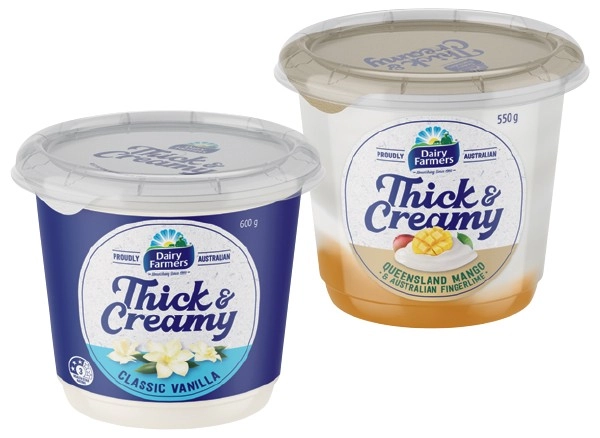 Dairy Farmers Thick & Creamy Yoghurt 550-600g Selected Varieties