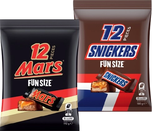 Mars, M&M's or Skittles Fun Size Packs 132-192g Selected Varieties