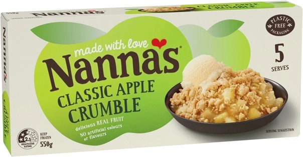 Nanna’s Fruit Crumble 550g Selected Varieties