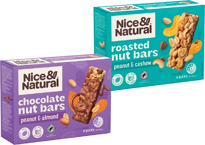 Nice & Natural Nut or Smoothie Bars 5-6 Pack Selected Varieties