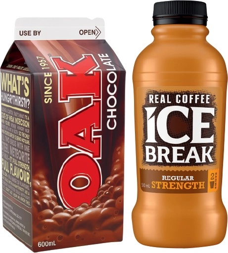 Oak Flavoured Milk 600mL or Ice Break Real Coffee 500mL Selected Varieties