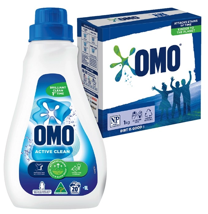 OMO Laundry Liquid 1 Litre or Powder 1kg Selected Varieties