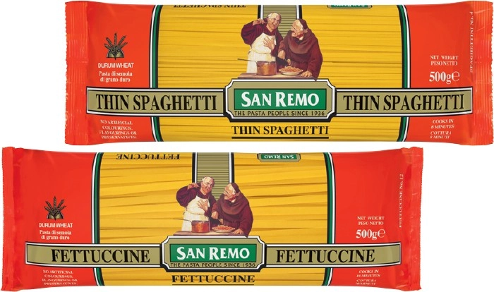 San Remo Pasta 375-500g Selected Varieties