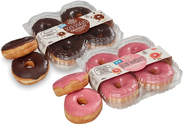 The Happy Donut Co. Iced or Jam Donuts 4 Pack Selected Varieties