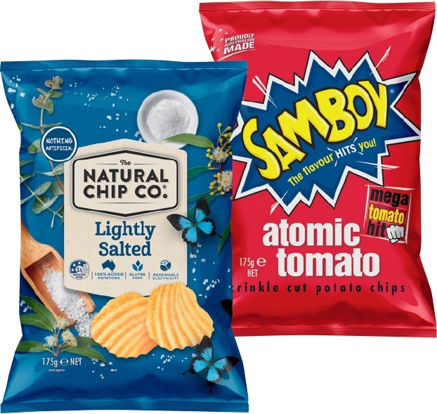 The Natural Chip Co, Samboy or French Fries Chips 150-175g Selected Varieties