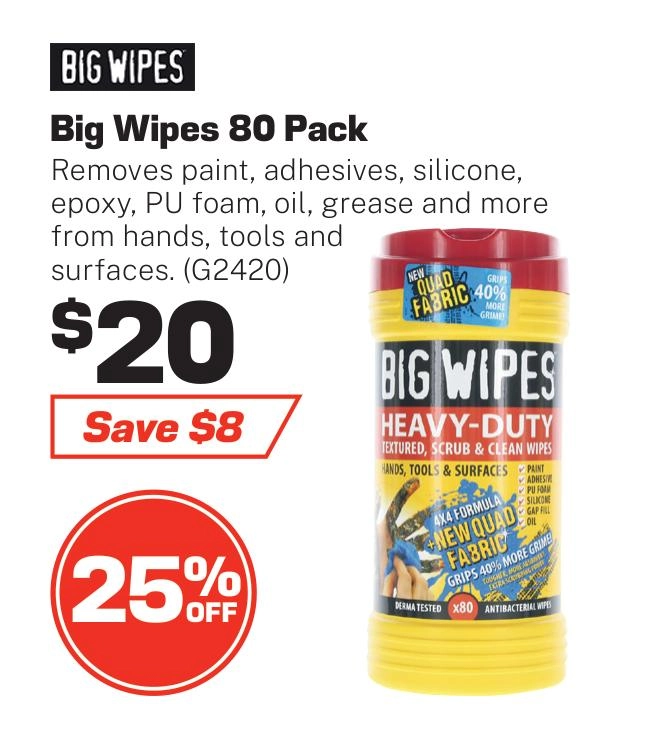 Big Wipes Heavy-Duty Wipes 80 Pack - G2420