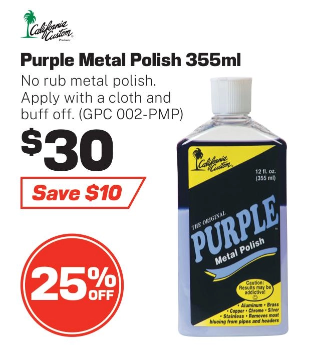 California Custom Purple Metal Polish 355ml - GPC 002-PMP