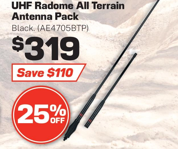 GME Antenna All-Terrain Twin Pack Black 2.1 & 6.6 Gain - AE4705BTP