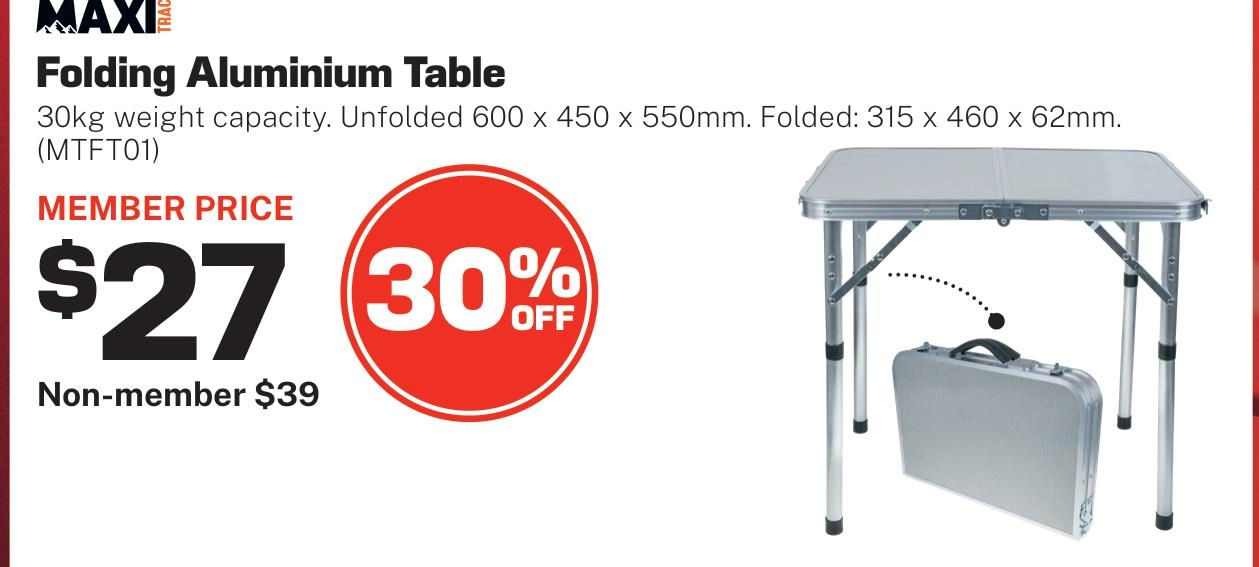 Maxi Trac Folding Aluminium Table