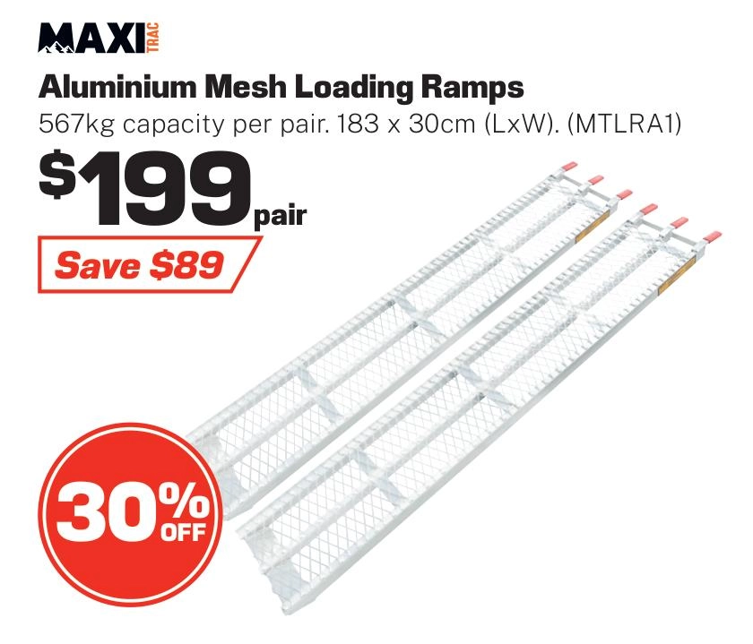 MaxiTrac Aluminium Mesh Loading Ramps (Pair) - MTLRA1