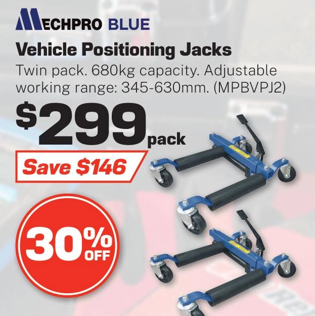 Mechpro Blue Vehicle Positioning Jacks (Pair) - 680Kg - MPBVPJ2