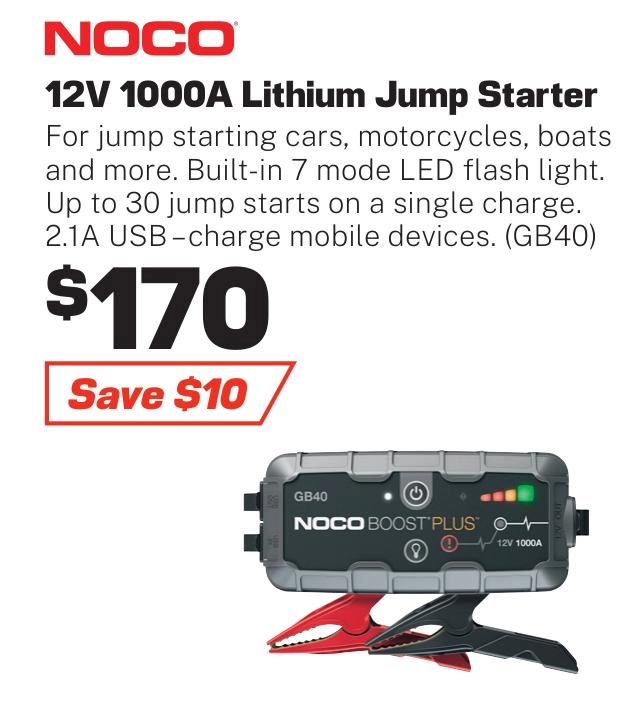 NOCO Boost 12V 1000A Jump Starter - GB40