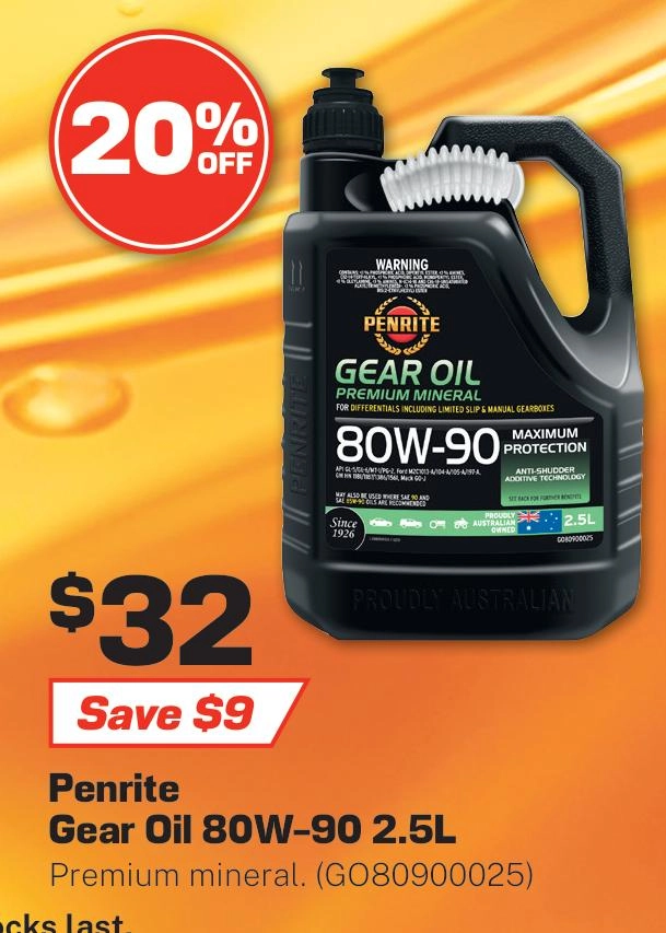 Penrite Gear Oil 80W-90 2. 5L - GO80900025