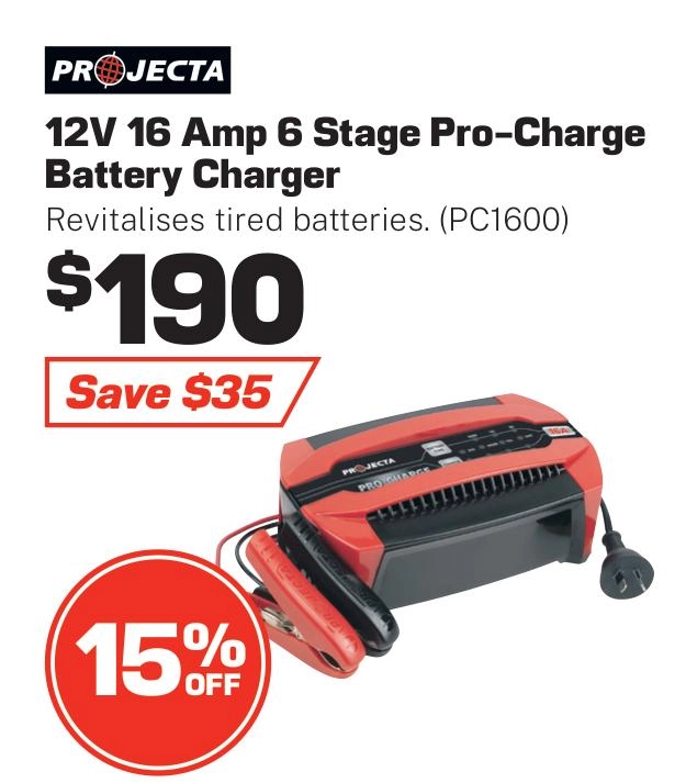 Projecta Battery Charger Pro-Charge 12V 16A - PC1600