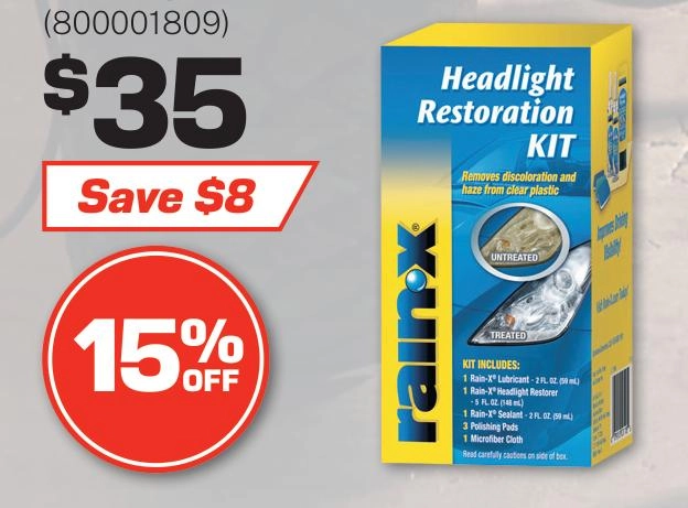 Rain-X Headlight Restoration Kit - 800001809