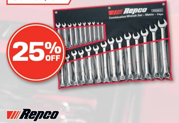 Repco 24 Piece Combination Spanner Set Metric - RTK3512