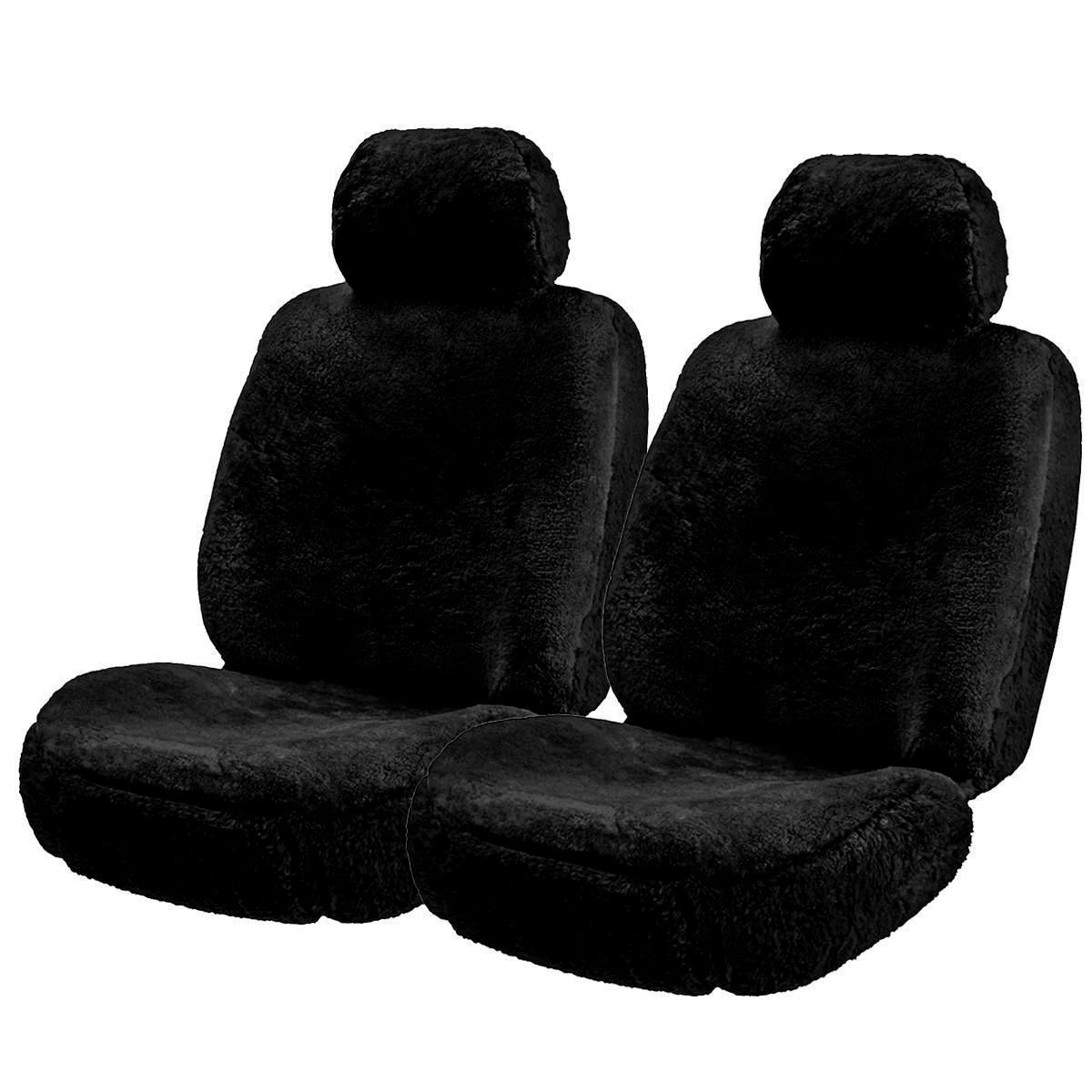 Repco Luxury Sheepskin Front Car Seat Covers, bLACK - Pair - RSCFTPRS30-BK-SSLX