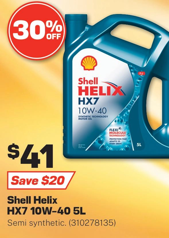 Shell Helix HX7 10W-40 Engine Oil SN+ 5L - 310278135