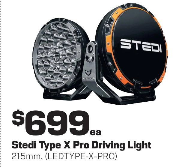 Stedi Type X Pro 215mm LED Round Driving Light Set - LEDTYPE-X-PRO