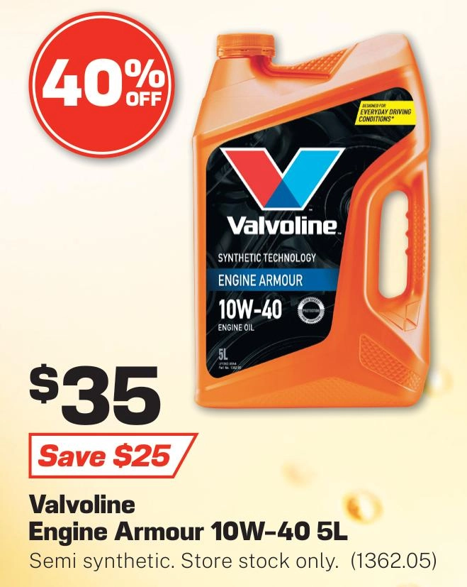 Valvoline Engine Armour 10W-40 Engine Oil 5L - 1362.05