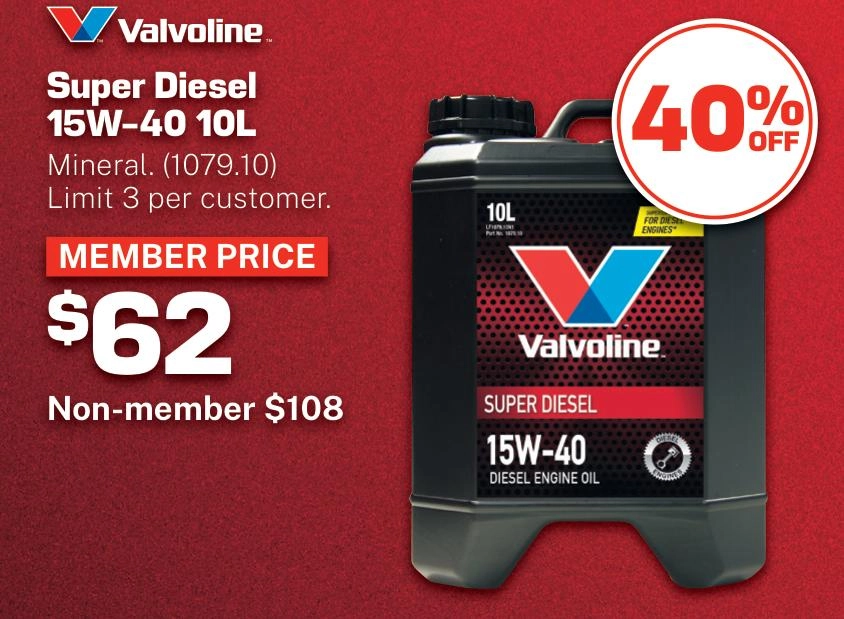 Valvoline Super Diesel 15W-40 Engine Oil 10L - 1079.10