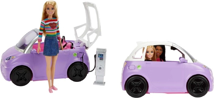 Barbie Electric Vehicle with Charging Station and Plug