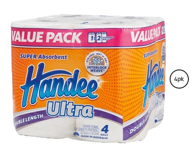 Handee Ultra Paper Towel Double Length 4pk