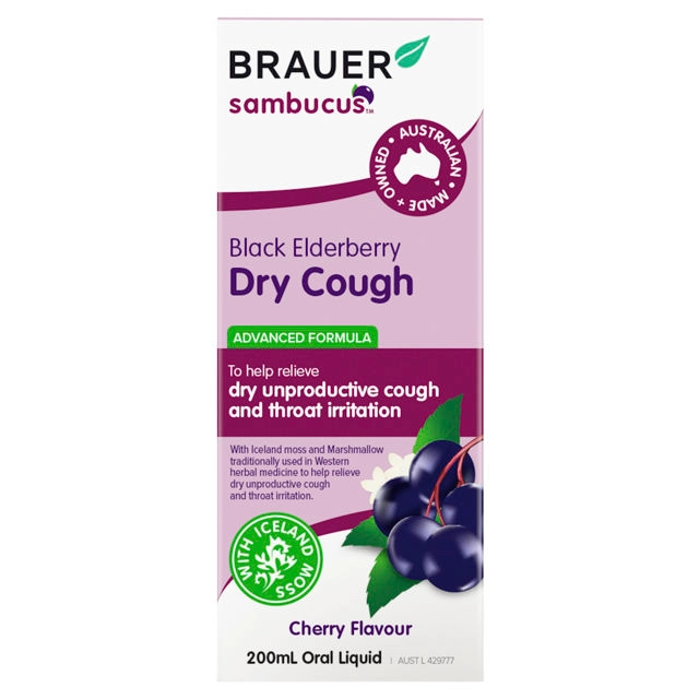 Brauer Black Elderberry Adult Dry Cough 200ml