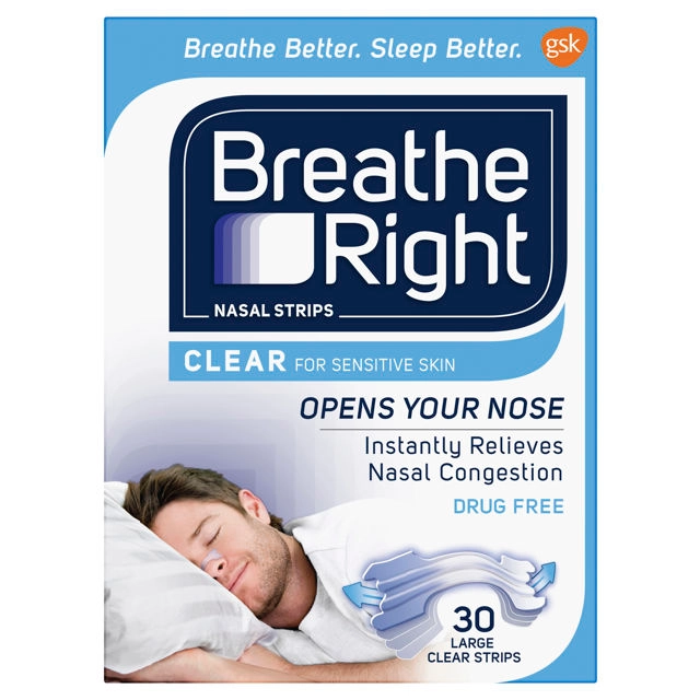 Breathe Right Clear Nasal Strip Large 30 pack