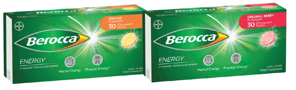 Berocca Energy Orange or Original Berry 30 Tablets