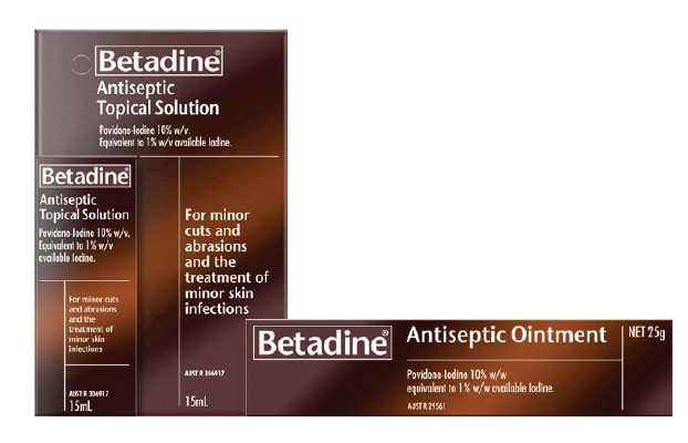 Betadine Antiseptic Topical Solution 15ml or Antiseptic Ointment 25g